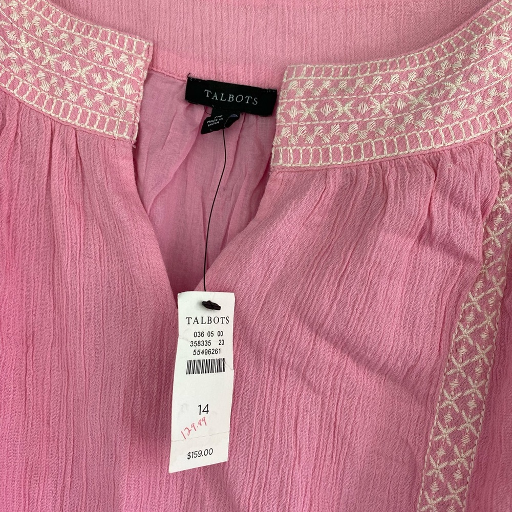Pink embroidered maxi Talbots petite - Picture 3 of 5
